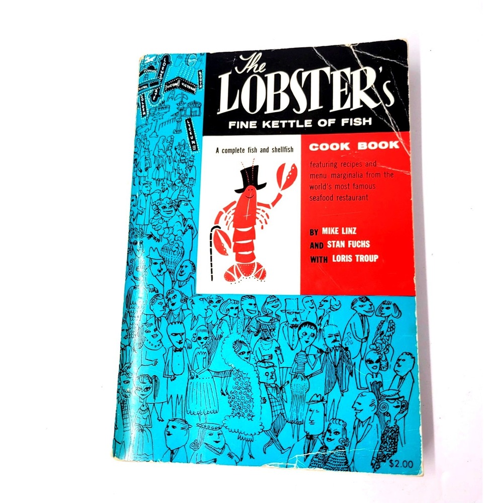 Citadel Press The Lobster's Fine Kettle of Fish Cookbook Vintage‎ 1968 Blue Red